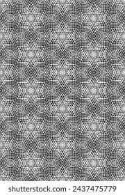 Vector grunge textures and patterns - Hexagon, honeycomb and star mosaic shapes - Background with ornaments - Seamless