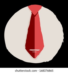 Vector grunge tie in circle