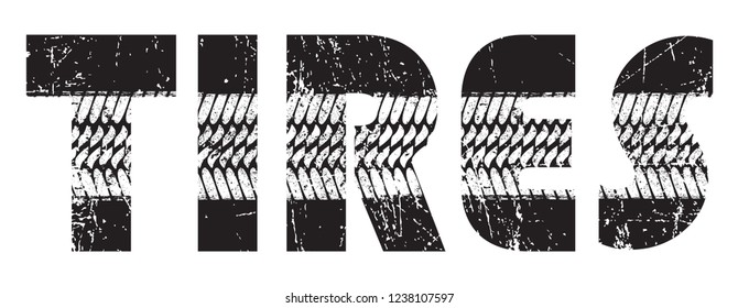 Vector grunge tire track background