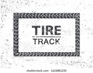 Vector grunge tire track background