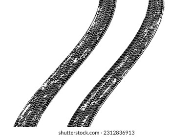Pista de neumáticos grunge vectorial de fondo.