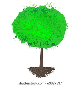 Vector grunge tree silhouette
