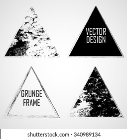 Vector Grunge Triangle Shapes . Abstract Frame. Distressed Texture. 