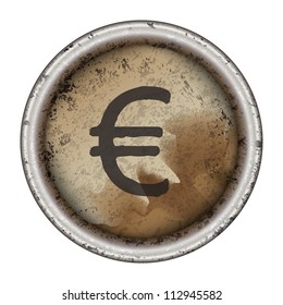 Vector grunge typewriter key symbol