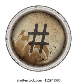 Vector grunge typewriter key symbol