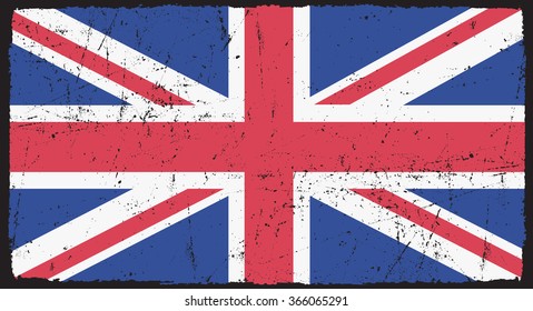 Vector grunge UK flag.British flag with grunge texture.