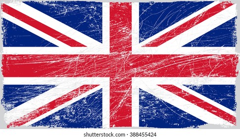 Vector grunge UK flag.British flag with grunge texture.