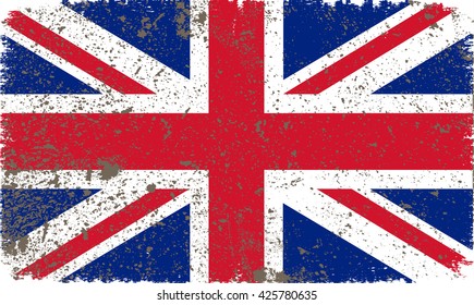 Vector grunge UK flag.Grunge Great Britain flag.