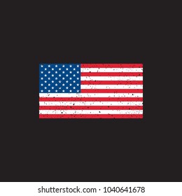 Vector grunge USA flag on black background