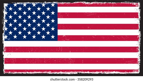 Vector grunge USA flag.American flag with grunge texture.
