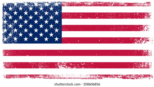 Vector grunge USA flag.American flag with grunge texture.