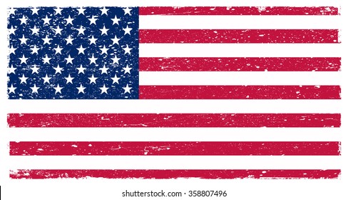 Vector grunge USA flag.American flag with grunge texture.