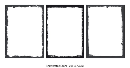 Vector grunge vintage frames set.