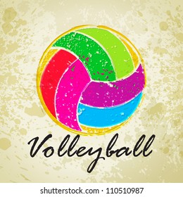 Vector Grunge Volleyball With Grunge Backgrounds