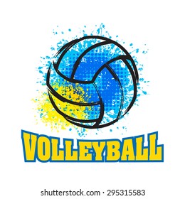 Vector Grunge Volleyball ( T-shirt, Poster, Banner, Backdrops Design ) 