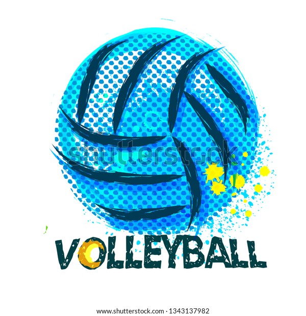 Vector Grunge Volleyball Tshirt Poster Banner Stock Vector (Royalty ...