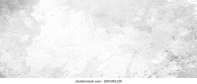 Vector grunge watercolor art background. Hand drawn grey abstract vector texture for background, cover, interior decor. Grey brush strokes and splashes on white backdrop. Stone. Dirty. Empty blank.