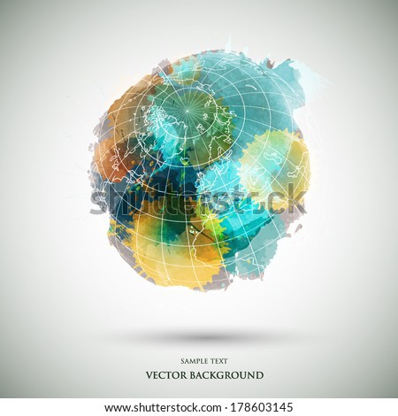 Vector grunge watercolor colored earth