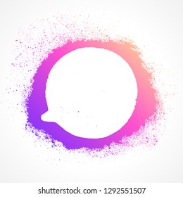 Vector grunge watercolor speech bubble template