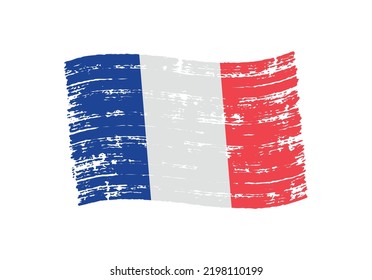Vector grunge wavy France flag.