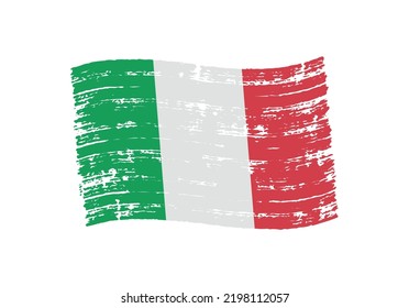 Vector grunge wavy Italy flag.