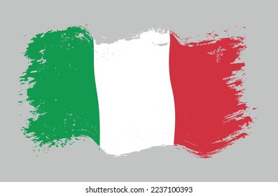 Vector grunge wavy Italy flag.