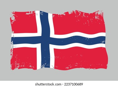 Vector grunge wavy Norway flag.