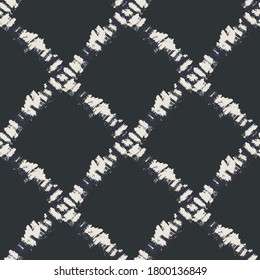 Vector grunge wicker weave seamless pattern background. Painterly brush stroke effect criss cross backdrop. Woven spacious diagonal geometric grid repeat design. Modern all over print cloth texture