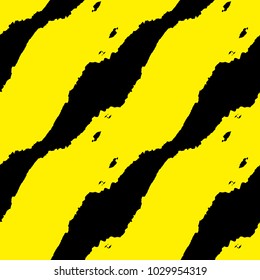 Vector grunged pattern with stripes. Black and yellow background. Usable for print at wrapping paper, cloth and wallpaper