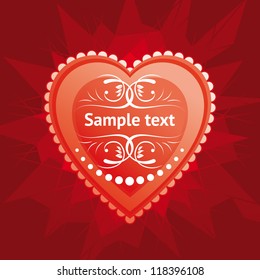 Vector grungy background with  heart signboard
