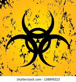 Vector grungy biohazard symbol.