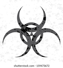 Vector grungy biohazard symbol.