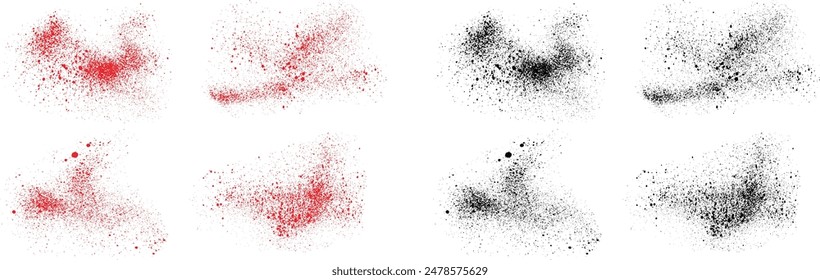 Vector trazo de pincel grungy. Ilustración de sangre de pincel de grunge de color rojo y negro