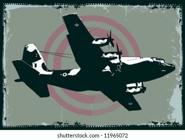 vector grungy cargo plane