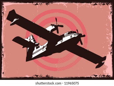 vector grungy cargo plane