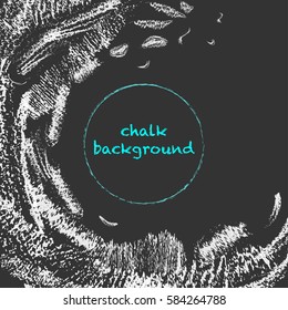 Vector grungy chalkboard background with abstract white chalk strokes