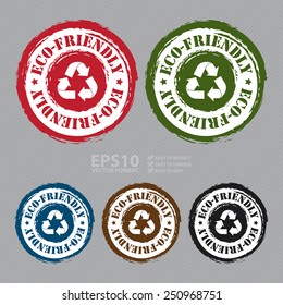 Vector : Grungy Eco-Friendly Sticker, Icon or Label