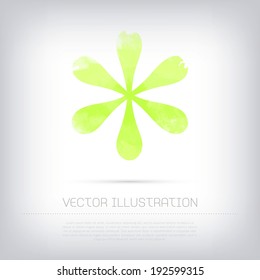 Vector grungy green watercolor asterisk icon