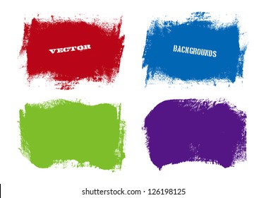 Vector grungy paint backgrounds collection