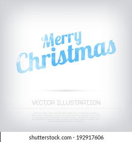 Vector grungy textured blue watercolor Christmas greeting card