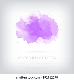 Vector grungy textured purple watercolor blot background