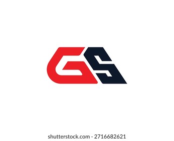 Logotipo del GS del Vector, letra GS, diseño del logotipo de la letra del GS. Letra SG negra y roja. SG diseño de logotipo de la letra.