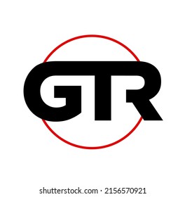 A vector of a 'GTR' logo on a white background