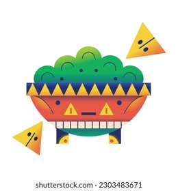 vector guacamole cartoon art deco illustration isolated