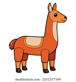 Vektor guanaco im flachen Stil. Netter und einfacher Cartoon