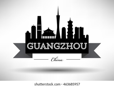 Vector Guangzhou City Skyline Design
