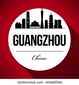 Vector Guangzhou City Skyline Design