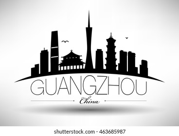 Vector Guangzhou City Skyline Design