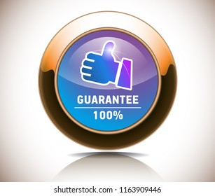 Vector guarantee button and icon