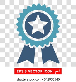 Vector Guarantee EPS vector pictogram. Illustration style is flat iconic bicolor cyan and blue symbol on a transparent background.